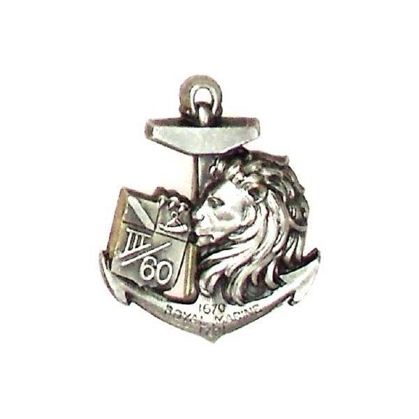 60° Régiment d'Infanterie / III° Bataillon , tête de lion, royal marine 1670-1791, épingle à pivot