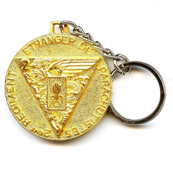 2° Régiment Etranger de Parachutistes , porte-clefs, 42 mm, doré