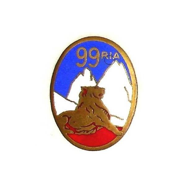 99° Régiment d'Infanterie Alpine , lion couché, ovale, sans légion d'honneur, légères rayures