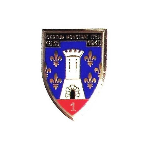 1° Régiment de Cuirassiers , épingle sertie