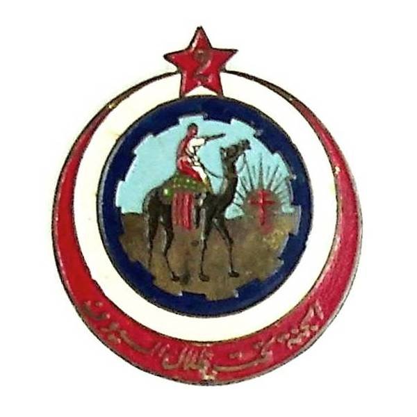 2° Compagnie Méhariste du Levant   FFL , croix de Lorraine rouge sur soleil , peint