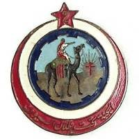 2° Compagnie Méhariste du Levant   FFL , croix de Lorraine rouge sur soleil , peint