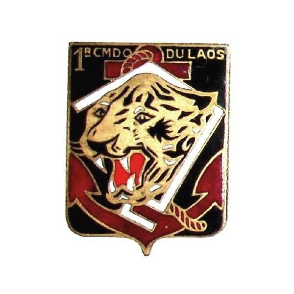 1° Commando du Laos , tête de tigre, épingle de l'attache cassée