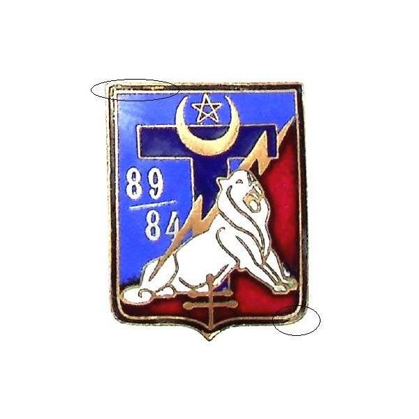 89° / 84° Compagnie de Télégraphistes de la 14° Division d'Infanterie , lion blanc couché, attache à pivot