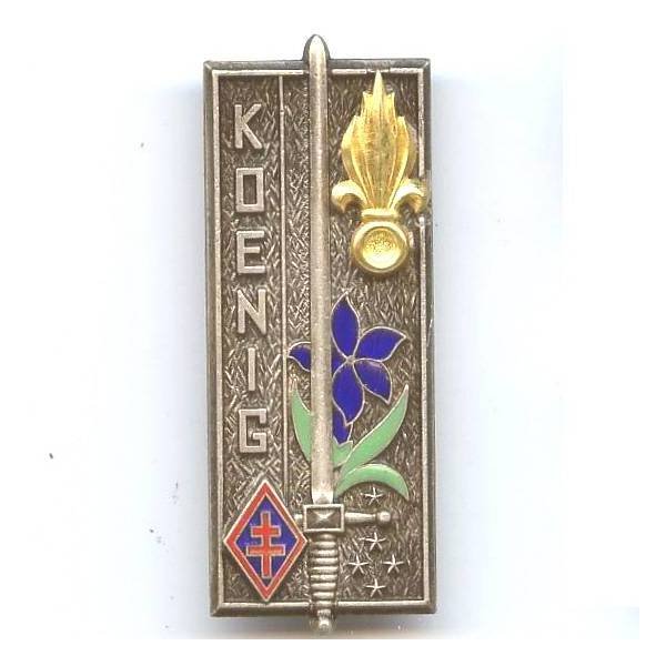 Général Koenig , grenade dorée, légion étrangère, FFL, édelweiss, dos lisse, retirage