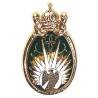13° Régiment de Dragons Parachutistes , relief, aigle sur fond blanc tête à gauche