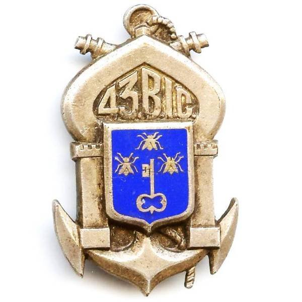 43° Bataillon d'Infanterie Coloniale , ancre argentée