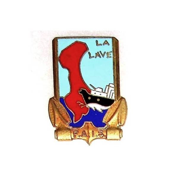 La Lave F.A.I.S.  (chaland cuirassé 1946-52) , carte Indochine rouge