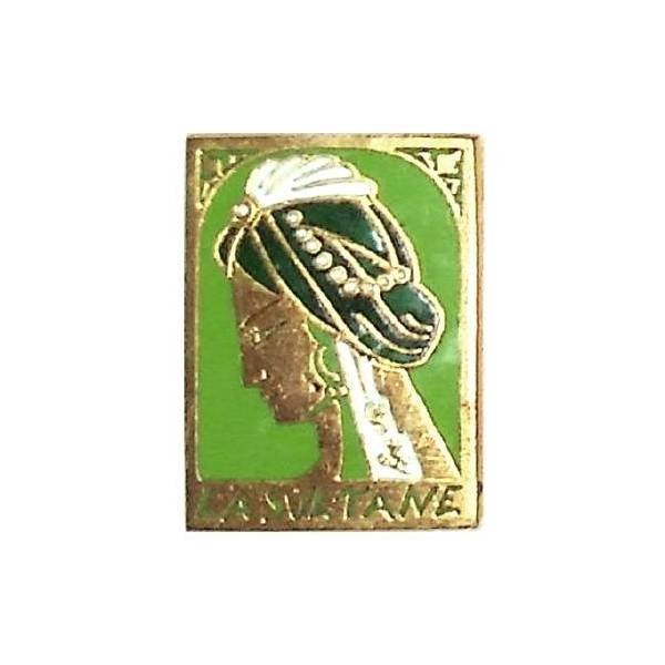 Sultane  (ex Anglais transféré 1951-59) , tête de femme inclinée, fond vert, dos lisse