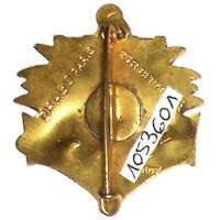 14° Régiment de Tirailleurs Sénégalais , panthère marchant, vert clair, doré, marquage en V, gros boléro lisse