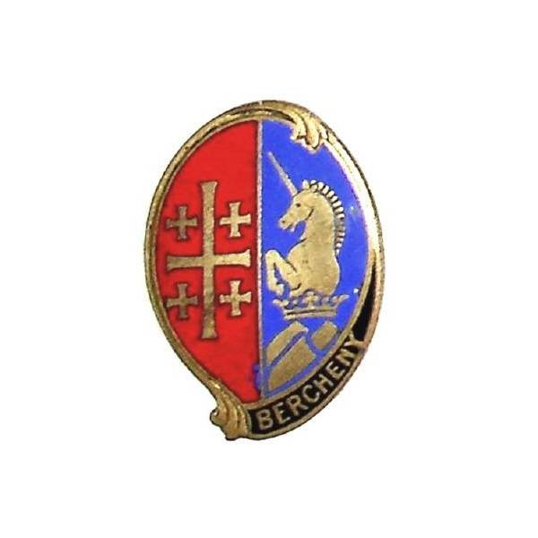 1° Régiment de Hussards Parachutistes , émail, croix et licorne dorées