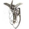 9° Régiment de Chasseurs Parachutistes , 40 mm, blanc, argenté