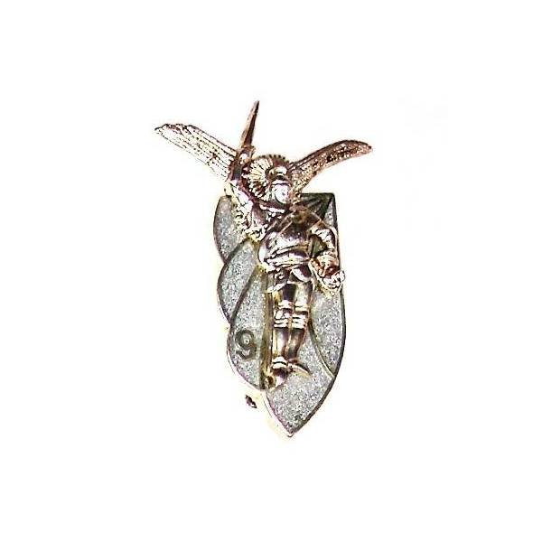 9° Régiment de Chasseurs Parachutistes , 40 mm, fond gris translucide, argenté