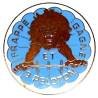 1° Régiment de Hussards Parachutistes / 2° Escadron / 3° Peloton , lion de face sur coupole bleue, frappe et gagne