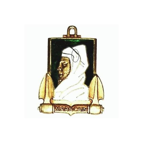 Marocain (escorteur 1944-64) , fond vert, nom en bas, boléro rond, léger éclat
