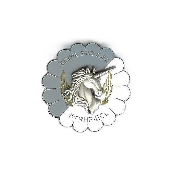 1° Régiment de Hussards Parachutistes / ECL , rond, "servir sans subir"