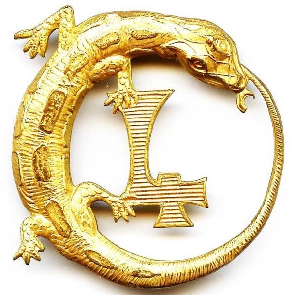 4° Régiment de Spahis Tunisiens , lézard, grand modèle 46 mm, estampé, anneaux