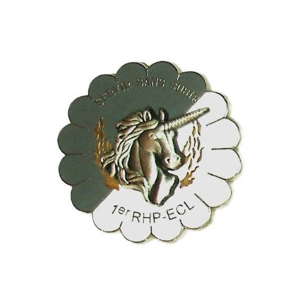 1° Régiment de Hussards Parachutistes / ECL , rond, "servir sans subir", à nettoyer
