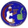 PAD 80 / 1° DIM , "Inch'Allah" , croissant rouge, charmeur de serpent sur fond bleu nuit, attache ressoudée