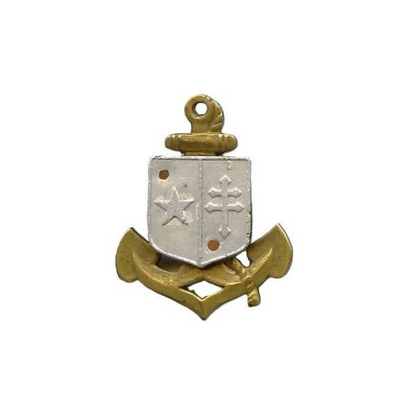 9° Division d'Infanterie Coloniale / Intendance , ajouré, écu d'aluminium rapporté serti
