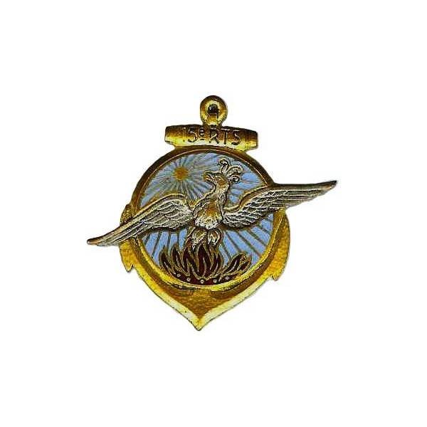 15° Régiment de Tirailleurs Sénégalais , ancre dorée, phoenix argenté, attache cassée