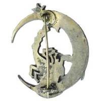 6° Bataillon du Levant , scorpion d'émail noir dans croissant argenté découpé, légers manques d' émail