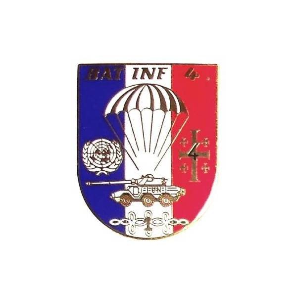 1° Régiment de Hussards Parachutistes / 4° Escadron  BAT INF 4 , dos à nettoyer (légère trace de colle)