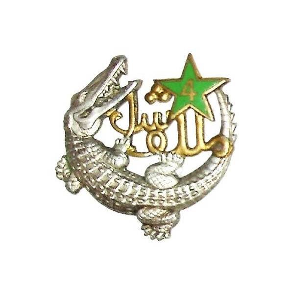 4° 1/2 Brigade Algéro-Marocaine , crocodile, étoile vert clair, anneaux, patiné