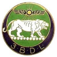 3° Bataillon du Levant , lion blanc, dos lisse, boléro oblong
