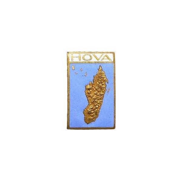 Hova (escorteur 1944-64) , rectangle, carte de Madagascar dorée sur fond bleu