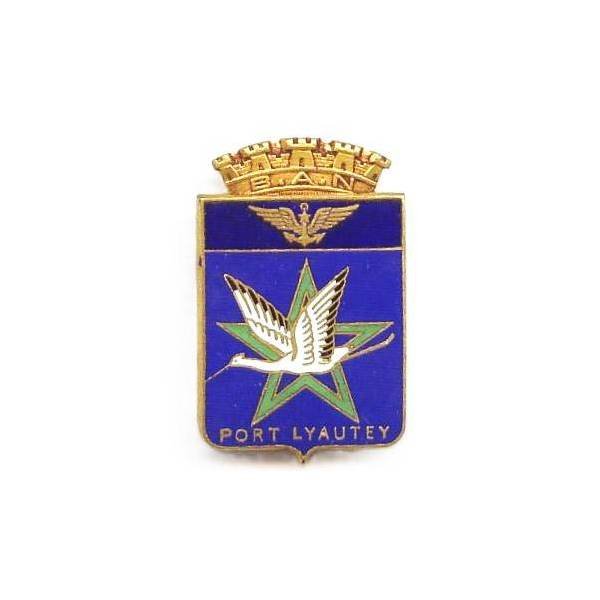 BAN Port-Lyautey (1931-61) , cigogne en vol sur étoile chérifienne, dos lisse, Courtois + adresse