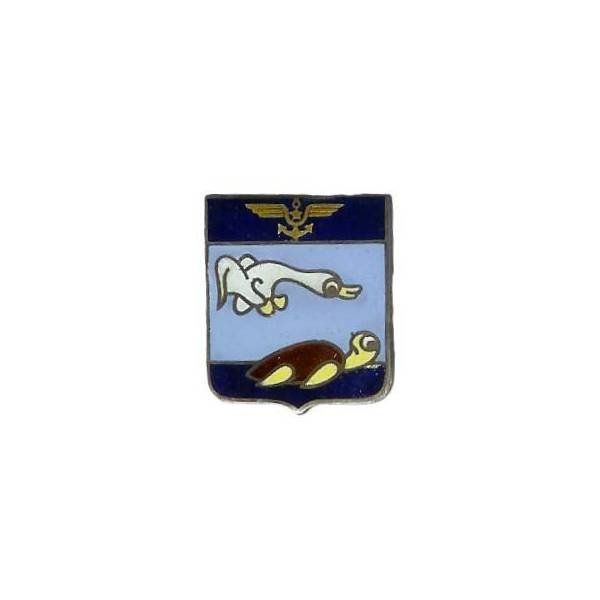 Escadrille 54 S (1946-58) , oiseau blanc sur tortue, 23x28, inscription au dos
