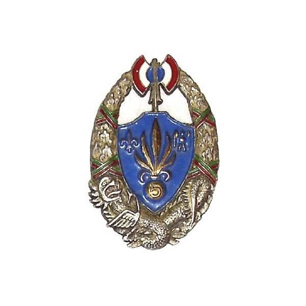 5° Régiment Etranger d'Infanterie en Extrême-Orient , francisque, dos estampé, peint, anneaux