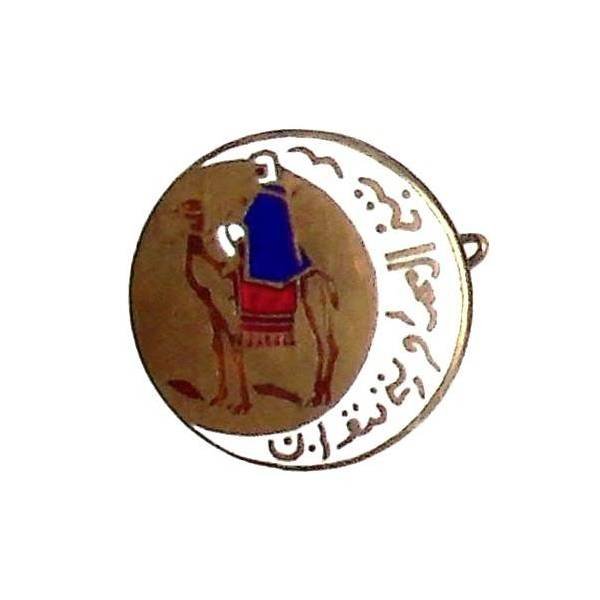 Compagnie Saharienne du Touat , rond, méhariste dans croissant blanc sur fond doré plein