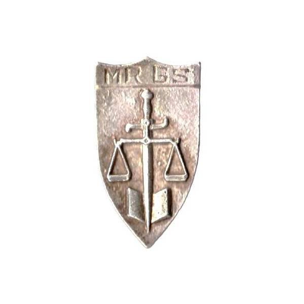 En argent , Prévôté du Détachement Français en Palestine , "MR GS", Levant, balance, glaive et livre, (argent bas titre)