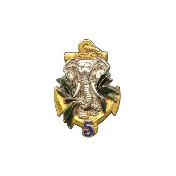 5° Bataillon de Tirailleurs Sénégalais de Côte d'Ivoire , éléphant tenant un bananier, petit boléro DPN à fenêtre