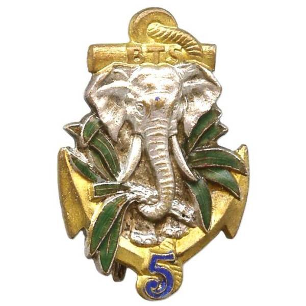 5° Bataillon de Tirailleurs Sénégalais de Côte d'Ivoire , éléphant tenant un bananier, sans attache