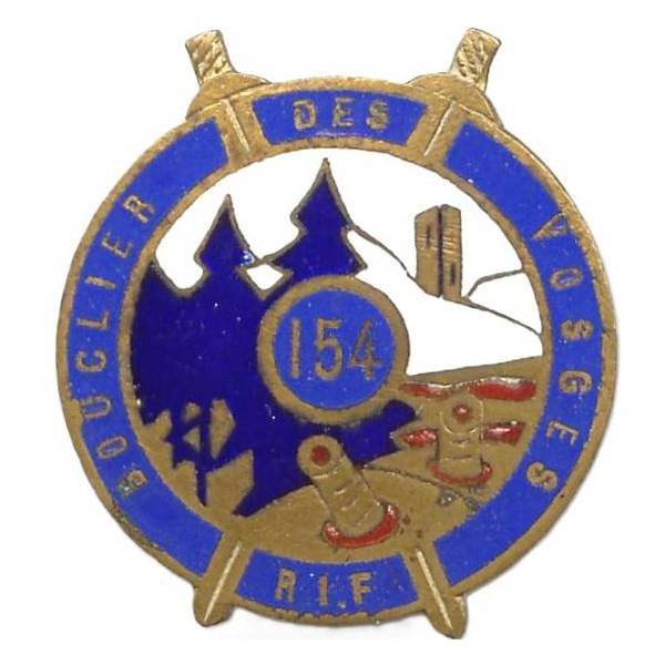 154° Régiment d'Infanterie de Forteresse , bouclier des Vosges, épingle à pivot