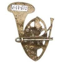 17° Bataillon de Chasseurs à Pied , plat, croix de Lorraine striée et chardons, 17 gravé