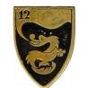 12° Régiment de Dragons , écu, dragon sur fond noir, peint