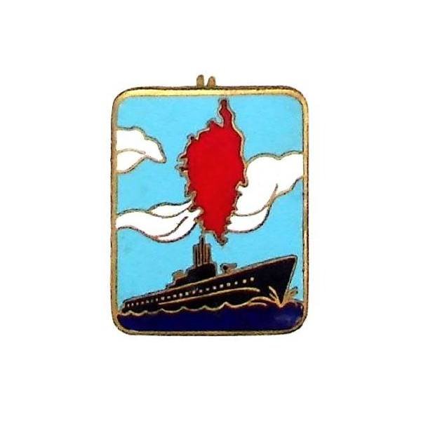 Casabianca (Sous-Marin de 1° classe 1935-52) , navire noir, corse rouge, émail