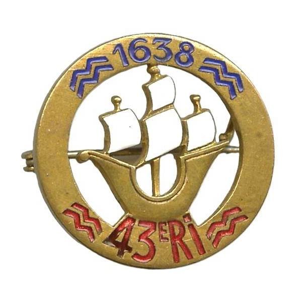 43° Régiment d'Infanterie , épingle horizontale