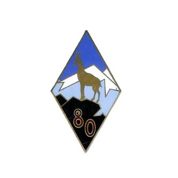 80° Régiment d'Infanterie Alpine , losange, chamois, sommet blanc