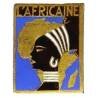 L'Africaine (sous-marin 1946- ..) , tête de femme sur carte d'Afrique, rectangle émaillé, fabrication 1947