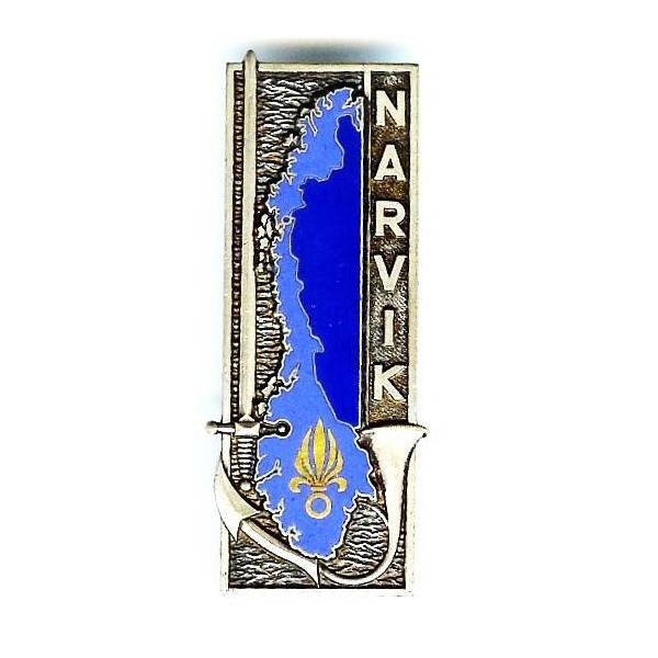 Narvik  (EMIA) , chasseurs alpins, légion étrangère, émail, dos grenu