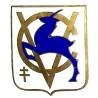 Chevreuil (aviso-dragueur 1939-59)  FNFL , 31x37, croix de Lorraine, chevreuil bleu sur "CV" entrelacés