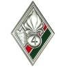 4° Régiment Etranger , grenade et 4 gravés, rouge sur vert fonçé, pontets