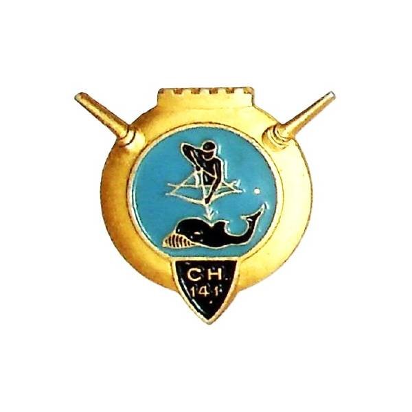 Chasseur 141, arbalétrier visant une baleine, dos grenu, aluminium peint