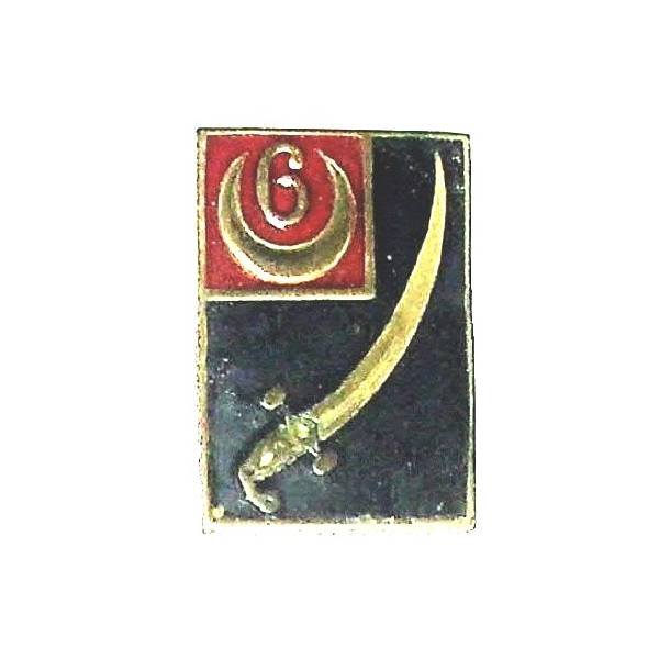 6° Régiment de Spahis Algériens , sabre dans rectangle, fond bleu fonçé