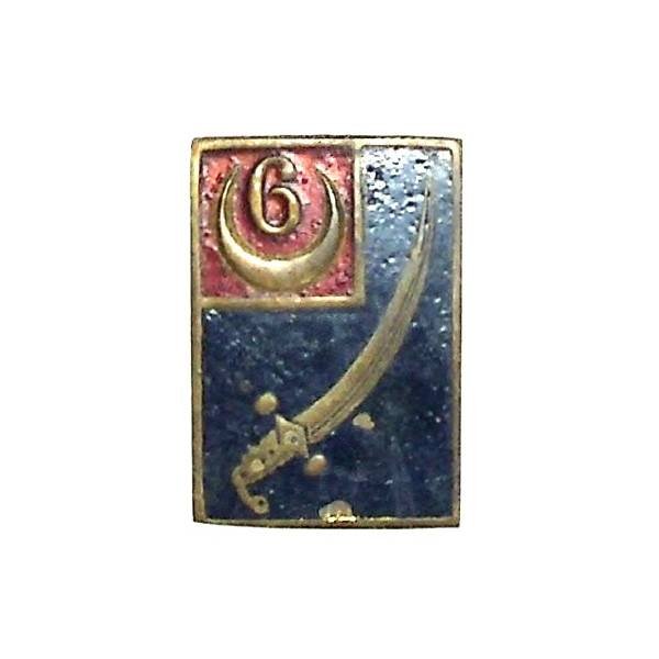 6° Régiment de Spahis Algériens , sabre dans rectangle, fond bleu fonçé